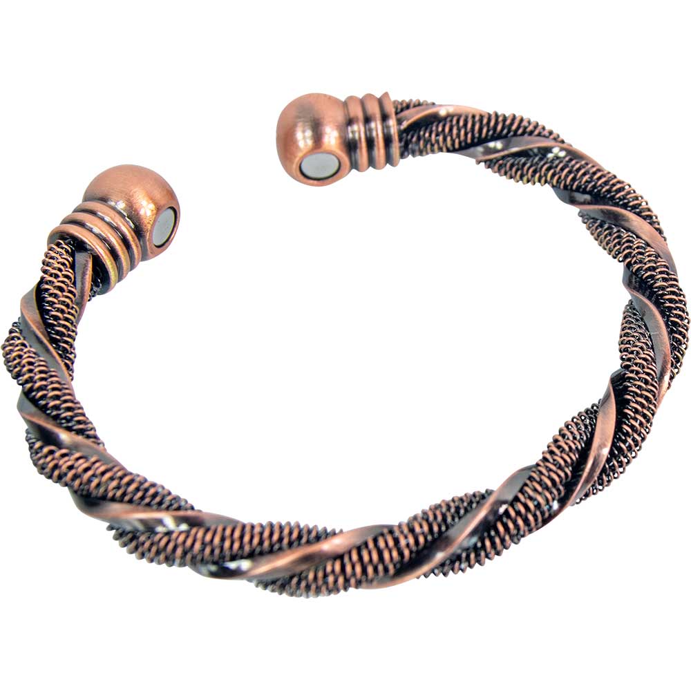 Magnetic Brass Twist BANGLE w/ 2 Magnets (Each)