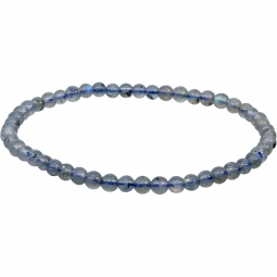 Elastic Bracelet 4mm Round Beads - Labradorite (Each)