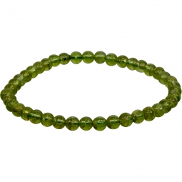 Elastic Bracelet 5-6mm Round Beads - Peridot (Each)