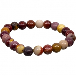 Elastic Bracelet 8mm Round Beads - Mookaite (Each)