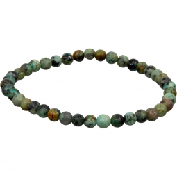 Elastic Bracelet 4mm Round Beads - African Turquoise (Each)