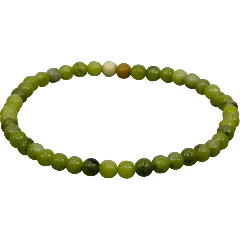 Elastic BRACELET 4mm Round Beads - Chinese Jade (Each)