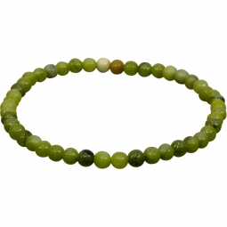 Elastic Bracelet 4mm Round Beads - Chinese Jade (Each)