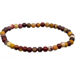 Elastic Bracelet 4mm Round Beads - Mookaite (Each)