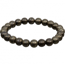 Elastic Bracelet 8mm Round Beads - Pyrite (Each)