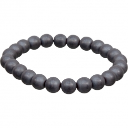 Elastic Bracelet 8 mm Round Beads - Matte Hematite (Each)