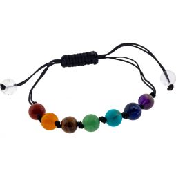 Adjustable Bracelet 8mm Round Beads - Chakra (Each)