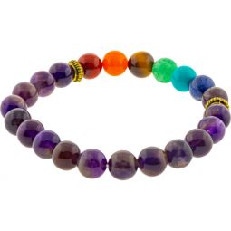 Chakra Elastic Bracelet 8mm Round Beads - Amethyst (Each)