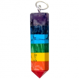 Point Pendant  Rainbow Stone Layers  (Each)