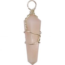 Wire Wrapped Point Pendant - Pink Opal (Pack of 5)