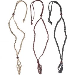 Hemp Hippie Necklace for Tumbled Stones - Empty Asst'd (Set of 6)