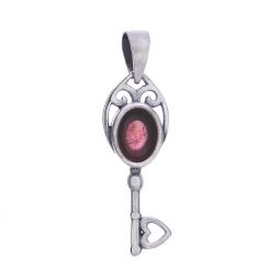 Love Key Pendant - Ruby accent