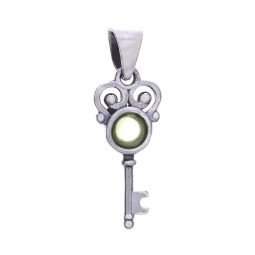 Elegant Key Pendant - Peridot accent