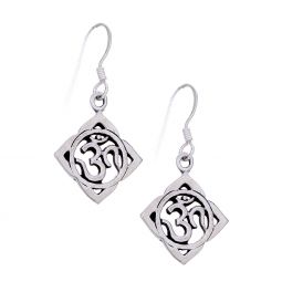 Square Om Earrings