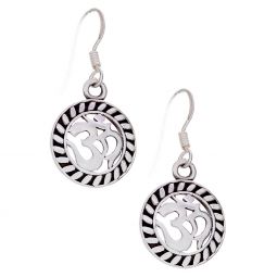 Embossed Om Earrings