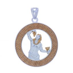 Gold Plated Greek God Pendant Dionysus