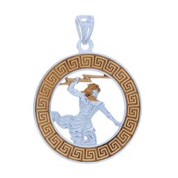 Gold Plated Greek God Pendant Zeus