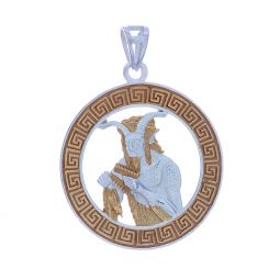 Gold Plated Greek God Pendant Pan