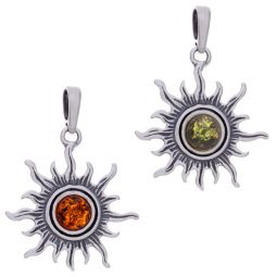 Sun Pendant - Amber Accent