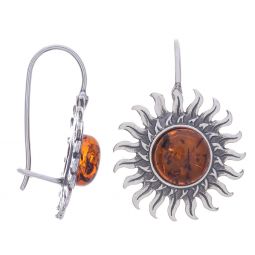 Sun Earrings - Amber Accent