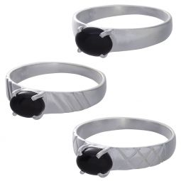 Black Onyx Cab Assorted Band Ring - Size 10