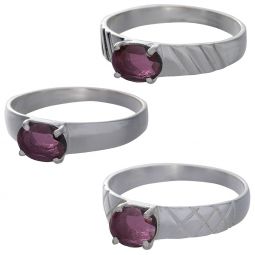 Garnet Cab Assorted Band Ring - Size 9