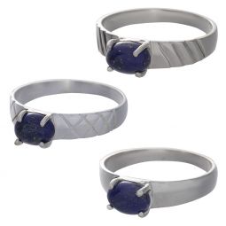 Lapis Lazuli Cab Assorted Band Ring - Size 6