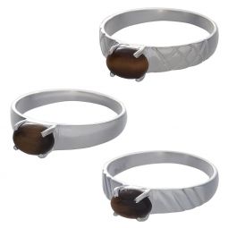 Tiger Eye Cab Assorted Band Ring - Size 5