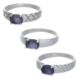 Iolite Cab Assorted Band Ring - Size 5