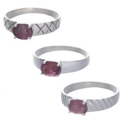 Pink Tourmaline Cab Assorted Band Ring - Size 8