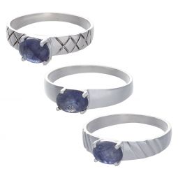 Blue Sapphire Cab Assorted Band Ring - Size 10