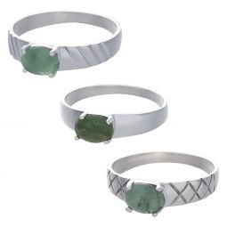 Emerald Cab Assorted Band Ring - Size 5