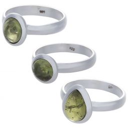 Peridot Cab Assorted Shapes Simple Ring - Size 5 (9 to 12mm H)