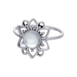 Blue Topaz Flower Ring - Size 6