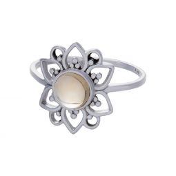 Citrine Flower Ring - Size 8