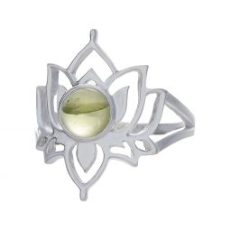 Peridot Lotus Flower Ring - Size 6