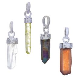 Aura Quartz  Assorted Small Pencil Pendant (18mm to 42mm H)