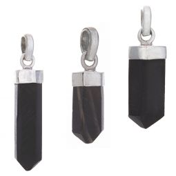 Black Tourmaline Assorted Small Pencil Pendant (20mm to 40mm H)