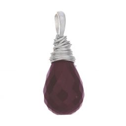 Faceted Garnet Wire Wrapped Pendant (20mm to 25mm H)