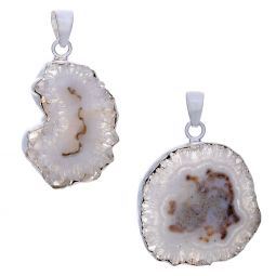 Solar Quartz Medium Geode Slice Pendant