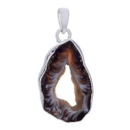 Botswana Agate Small Geode Slice Pendant