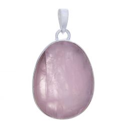 Rose Quartz Small Slice Pendant Approx 40 mm H