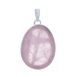 Rose Quartz Medium Slice Pendant Approx 45 mm H