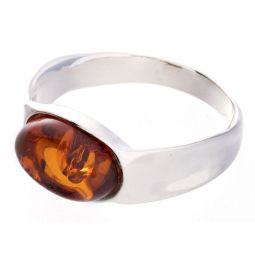 Amber Ring -  Flattened Oval - Size 6