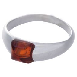 Amber Ring - Square Shape - Size 5