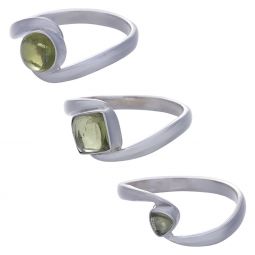 Peridot Assorted Shapes Fancy Reverse Band Ring- Size 10 (6mm to 10mm H)