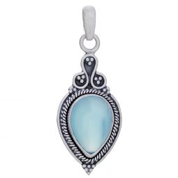 Blue Chalcedony Fancy Teardrop Pendant