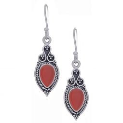 Carnelian Fancy Teardrop Earrings