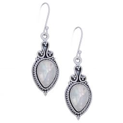 Rainbow Moonstone Fancy Teardrop Earrings