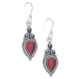 Garnet Fancy Teardrop Earrings